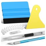 DIYSELF 14 PCS Window Tint Kit - Professional Automobile Window Tint Tools and Vinyl Wrap Tool Kit, Car Wrap Kit with Felt Squeegee for Vinyl - Retail: $47