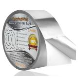 Aluminum Foil Duct Tape Heavy Duty Waterproof, Premium Silver Metal HVAC Heat Tapes (65ft), High Temperature, Dryer Vent Insulation Tape for Ductwork, Ducting, Sealing, Patching, Furnace - Retail: $7
