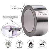 Aluminum Foil Duct Tape Heavy Duty Waterproof, Premium Silver Metal HVAC Heat Tapes (65ft), High Temperature, Dryer Vent Insulation Tape for Ductwork, Ducting, Sealing, Patching, Furnace - Retail: $7