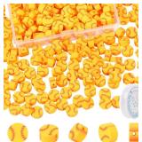 EVERMARKET 100pcs Baseball Beads Polymer Clay Baseball Softball Beads Charms Sports Ball Spacer DIY Bead for Necklace Bracelet Jewelry Handmade Jewelry Making Accessories Supplies - Retail: $6
