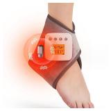 CAMECO Cordless Ankle Massager with Heat, 3000mAh Battery Ankle Heating Pad with Massage for Achilles Tendinitis Pain Relief, USB Rechargeable Heated Brace Wrap Warmer, 3 Vibration Modes