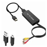 BDandM RCA to HDMI Converter, AV to HDMI, 1080P RCA Composite CVBS Video Audio Converter Adapter Supporting PALNTSC for TVPC PS3 STBXbox VHSVCRBlue-Ray DVD Players - Retail: $10