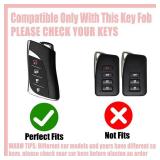Rayslesan Key Fob Cover with Leather Holder Compatible with AirtagRFID,Compatible with Lexus GX ES NX RC LC LS UX,RFID Protector,Car Key Accessories(4-Button, Gold Pink) - Retail: $17