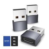 Syntech USB C Female to USB Male Adapter Pack of 3 [Travel Must Haves, Aluminum] USB C to USB Adapter, Type C Charger Cable Power Converter Compatible with iPhone 15 Apple Watch AirPods CarPlay, etc. 