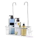 LVOERTUIG Shower Caddy - Hanging Shower Organizer with Hooks, Fits Over Shower Door - Retail: $13