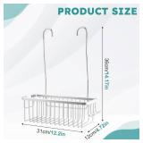 LVOERTUIG Shower Caddy - Hanging Shower Organizer with Hooks, Fits Over Shower Door - Retail: $13