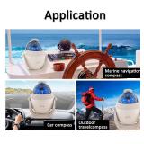 Geloo Boat Compass Flush Mount Compass, Marine Compass Dashboard with Light Pivoting, Dashboard Compass for Boat Car, Illuminated Dash Auto Compass Surface Mount (Blue) - Retail: $22