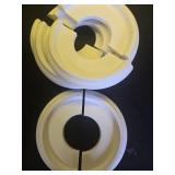 Retisee 4 Pack Split Ceiling Medallion for Light Fixtures Ceiling Light Medallion Round PU Fan Light Cover for Chandelier Pendant, 9.84\ OD x 3.8\in ID, 0.98ftft Thick(White)