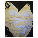 Women High Waisted Bikini Set - Two Piece Swimsuit Tummy Control Bathing Suit Halter Push Up 2025 Swimwear White M - Retail: $30
