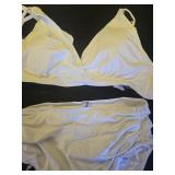 Women High Waisted Bikini Set - Two Piece Swimsuit Tummy Control Bathing Suit Halter Push Up 2025 Swimwear White M - Retail: $30