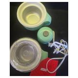 DASH My Mug Ice Cream Maker Machine (Aqua): Multi-Purpose Soft Serve Ice Cream Machine with (2) Bowls for Homemade Gelato, Sorbet, Frozen Yogurt, Built-In Ingredient Chute, Easy to Clean and Store - R