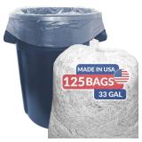 Reli. SuperValue 33 Gallon Trash Bags | 125 Count | Made in USA | Heavy Duty | Clear Multi-Use Garbage Bags - Retail: $30
