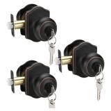 goldenwarm Keyed-Alike Exterior Door Knob with Lock and Key, Oil Rubbed Bronze Front Door Knob, Secure Outdoor Door knobs Entry Door 3 Pack - Retail: $40