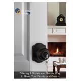 goldenwarm Keyed-Alike Exterior Door Knob with Lock and Key, Oil Rubbed Bronze Front Door Knob, Secure Outdoor Door knobs Entry Door 3 Pack - Retail: $40