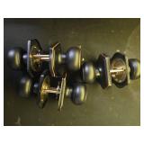 goldenwarm Keyed-Alike Exterior Door Knob with Lock and Key, Oil Rubbed Bronze Front Door Knob, Secure Outdoor Door knobs Entry Door 3 Pack - Retail: $40