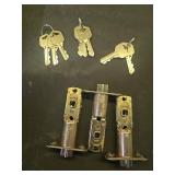 goldenwarm Keyed-Alike Exterior Door Knob with Lock and Key, Oil Rubbed Bronze Front Door Knob, Secure Outdoor Door knobs Entry Door 3 Pack - Retail: $40