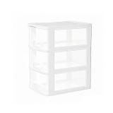 Gonice Small 3 Drawer Storage Organizer, White Plastic Drawer Storage, Small Desktop Organizer for Home, Office - Retail: $20