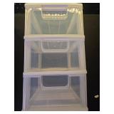 Gonice Small 3 Drawer Storage Organizer, White Plastic Drawer Storage, Small Desktop Organizer for Home, Office - Retail: $20