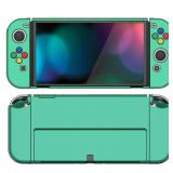 PlayVital AlterGrips Protective Case for Nintendo Switch OLED, Dockable Grip Cover for Nintendo Switch OLED Joycon wThumb Grips and Button Caps - Glossy Chameleon Green Purple - Retail: $24