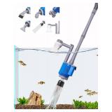 UPETTOOLS Aquarium Gravel Cleaner - Electric Automatic Removable Vacuum Water Changer Sand Algae Cleaner Filter Changer 110V28W - Retail: $36
