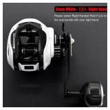 CAMEKOON Bahamut 400 Baitcasting Fishing Reels, Larger Capacity and Longer Power Handle for Light Jigging Fishing, 7.2:1 High Speed Gear Ratio, 35 LBs Max Drag, Carbon Fiber Frame and Side Covers