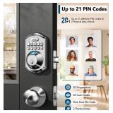 TEEHO TE002 Fingerprint Door Lock - Keyless Entry Door Lock - Electronic Keypad Deadbolt - Smart Locks for Front Door - Auto Lock - Easy Installation - Satin Nickel - Retail: $50