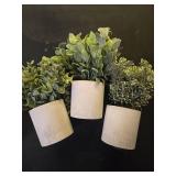 Der Rose 3 Pack Mini Potted Fake Plants Artificial Plastic Eucalyptus Plants Topiaries for Home Office Desk Farmhouse Room Bathroom Decor - Retail: $24