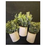 Der Rose 3 Pack Mini Potted Fake Plants Artificial Plastic Eucalyptus Plants Topiaries for Home Office Desk Farmhouse Room Bathroom Decor - Retail: $24