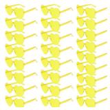 PLULON 25 Pairs Heart Sunglasses for Women Yellow Heart Glasses Rimless Shaped Sunglasses Candy Color Fun Glasses for Party Favor (Yellow)