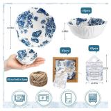 Teenyyou 10 Pack Wedding Favors for Guests Small Ceramic Bowls Bulk Gifts Set 3.3 Inch Blue Floral Design Mini Dipping Bowl Sauce Dish with Cards Box for Party Shower Favor Souvenir - Retail: $27