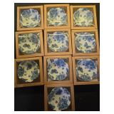 Teenyyou 10 Pack Wedding Favors for Guests Small Ceramic Bowls Bulk Gifts Set 3.3 Inch Blue Floral Design Mini Dipping Bowl Sauce Dish with Cards Box for Party Shower Favor Souvenir - Retail: $27