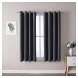 ChrisDowa Grommet Room Darkening Curtains for Bedroom and Living Room - 2 Panels Set Thermal Insulated Blackout Curtains (Dark Grey, 52W x 54L) - Retail: $27
