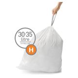 simplehuman Code H 100 Count, Dispenser Pack Custom Fit Liners, Drawstring Trash Bags, 30-35 Liter  8-9 Gallon, White - Retail: $26