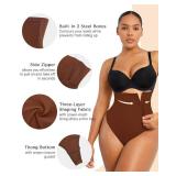 SHAPELLX Zipper Shapewear High Waisted Thong Underwear Panties Body Shaper Tummy Control Shaper Panties Lower Belly