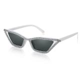 FEISEDY Small Cat Eye Sunglasses for Women Vintage Square Sparkling Crystal Trendy Retro Cateye Sunglasses B2317 - Retail: $21