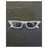 FEISEDY Small Cat Eye Sunglasses for Women Vintage Square Sparkling Crystal Trendy Retro Cateye Sunglasses B2317 - Retail: $21