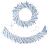 Zwiebeco 32Ft Blue White Plaid Dot Fabric Bunting Banner Triangle Flags Cotton Garland Pennant for Birthday Wedding Baby Shower Engagement Tea Party Classroom Nursery Home Outdoor Garden Decorations -