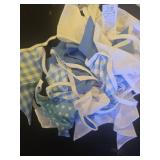 Zwiebeco 32Ft Blue White Plaid Dot Fabric Bunting Banner Triangle Flags Cotton Garland Pennant for Birthday Wedding Baby Shower Engagement Tea Party Classroom Nursery Home Outdoor Garden Decorations -