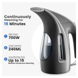 HiLIFE Steamer for Clothes, Portable Handheld Design, 240ml Big Capacity, 700W, Strong Penetrating Steam, Removes Wrinkle, for Home, Office(ONLY FOR 120V)-Black - Retail: $26