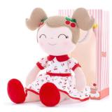 Gloveleya Baby Doll Girl Gifts Plush Toys Soft Dolls Baby Gifts Cherry Girl Red 14 Inches with Gift Box New - Retail: $24