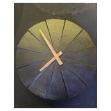 Driini Staircase Modern Wall Clock - Unique 10.5 in. Frameless Concrete Design - Contemporary, Minimalist Decor; No Numbers - Silent Battery Operated Clocks with Decorative Wooden Hands; Black, MISSIN
