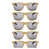 QYVEWY 9 0 Pairs Bulk Sunglasses for Adult Retro 70s 90s Cheap Glasses for Party Supplies (Gold) - Retail: $25
