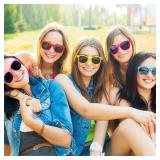 QYVEWY 9 0 Pairs Bulk Sunglasses for Adult Retro 70s 90s Cheap Glasses for Party Supplies (Gold) - Retail: $25
