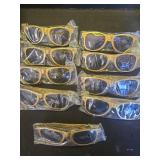 QYVEWY 9 0 Pairs Bulk Sunglasses for Adult Retro 70s 90s Cheap Glasses for Party Supplies (Gold) - Retail: $25