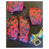 Soft-Style Kids Knee and Elbow Pads with Bike Gloves, Flexible Impact-Resistant Gear for Ages 2-11, Designed for Balance Bikes, Roller-Skating, and Skateboarding (Fire Camo, Medium) - Retail: $29