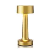 HPUFKOT Portable LED Table Lamp, 3-Levels Brightness Metal Desk Lamp,3 Color Touch Control Rechargeable Lamp, Ideal Bedside Lamp for Nightstand,Bedroom, Living Room (Gold) - Retail: $27