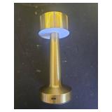 HPUFKOT Portable LED Table Lamp, 3-Levels Brightness Metal Desk Lamp,3 Color Touch Control Rechargeable Lamp, Ideal Bedside Lamp for Nightstand,Bedroom, Living Room (Gold) - Retail: $27