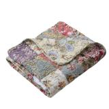 Greenland Home Blooming Prairie Quilted Patchwork Throw - Retail: $31
