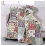 Greenland Home Blooming Prairie Quilted Patchwork Throw - Retail: $31