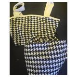 Milumia Womenfts Two Piece Outfit Houndstooth Plaid Crop Tank Top and Pants Set A Black and White X-Small